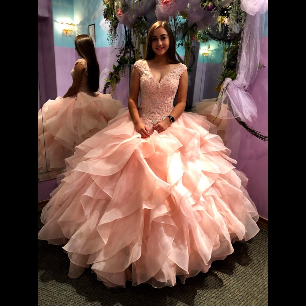 Elegant Pink XV Ball Gown